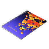 秋グレープつる植物素晴らしティットバードオレンジ葉色の青色 ノートブック (左側)