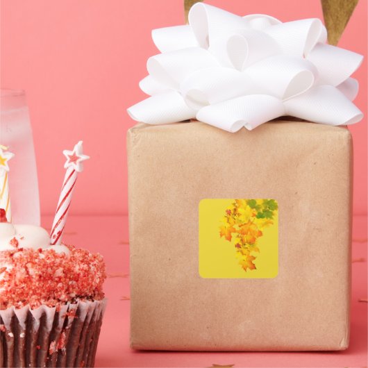 秋グローリースクエアステッカー スクエアシール (パーティー)