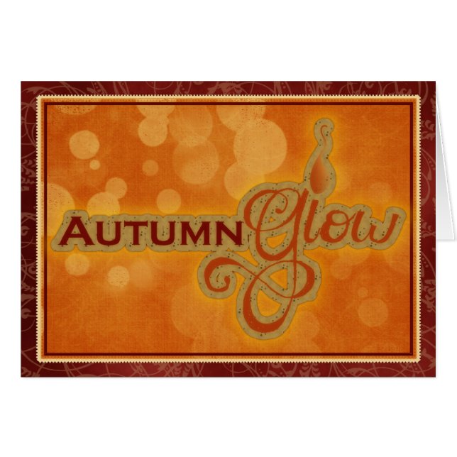 秋グロー秋シーズングリーティングカード (正面横)