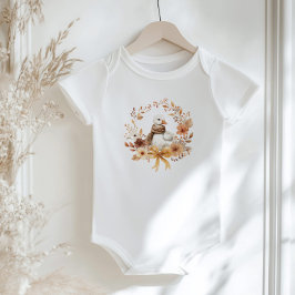 秋グ間抜けース素朴リースボウベイビーシャワー ベビーボディスーツ