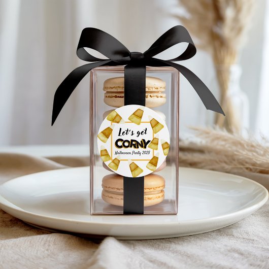 秋ゲットコーニーキャンディコーンホークハロウィーンパーティー ラウンドシール