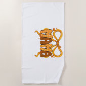 秋コケットママコージー秋美学とボー ビーチタオル (正面)