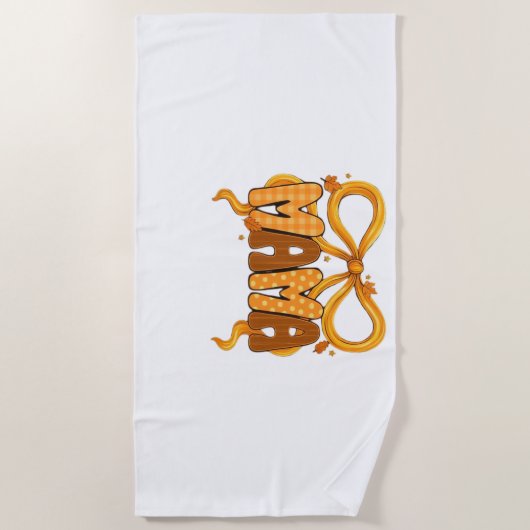 秋コケットママコージー秋美学とボー ビーチタオル (正面)