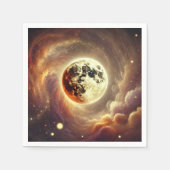 秋コズミックハーヴェストムーンデコップナプキンズ スタンダードカクテルナプキン (正面)