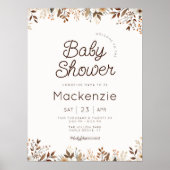 秋コテージコアフローラベビーシャワー ポスター (正面)