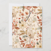 秋コテージコアボホベージュワイルドフラワーベビーシャワー 招待状 (裏面)