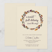 秋コテージコアボー離れーベビーシャワー 招待状 (正面/裏面)