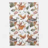 秋コテージファームハウスサンクスギビングフローラパンプキン キッチンタオル (縦)