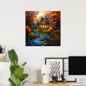 秋コテージポスター ポスター (ホームオフィス)