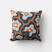 秋コバルトブルース卵マクロフラワーズ名前をカスタムする クッション (正面)