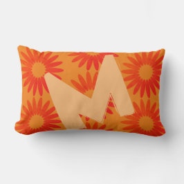 秋コレクションブライトフローラルパターンモノグラム ランバークッション