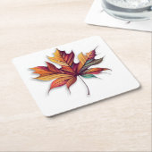 秋コースター スクエアペーパーコースター (アングル)