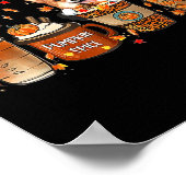 秋コーヒーカボチャのスパイスラテアイスティンオータムコルギ ポスター (角)