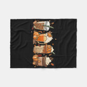 秋コーヒーカボチャスパイスラテアイスコームコージーオート フリースブランケット (正面(横))