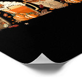 秋コーヒーカボチャスパイスラテアイスコームコージーオート ポスター (角)