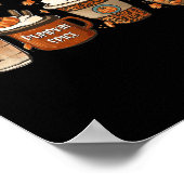 秋コーヒーカボチャスパイスラテアイスコームコージーオート ポスター (角)