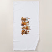 秋コーヒーカボチャ ビーチタオル (正面)