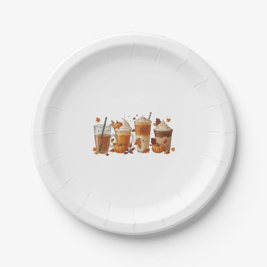 秋コーヒーカボチャ ペーパープレート (正面)