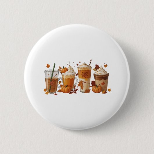 秋コーヒーカボチャ 缶バッジ (正面)