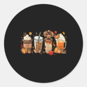 秋コーヒーダックスシャンドキャットハロウィーンFal用コーディネート ラウンドシール (正面)