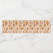 秋コーヒーラテパンプキンパターン ペットボトルラベル (シングルラベル)