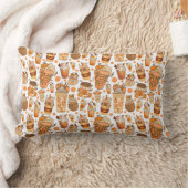 秋コーヒーラテパンプキンパターン ランバークッション (ブランケット)