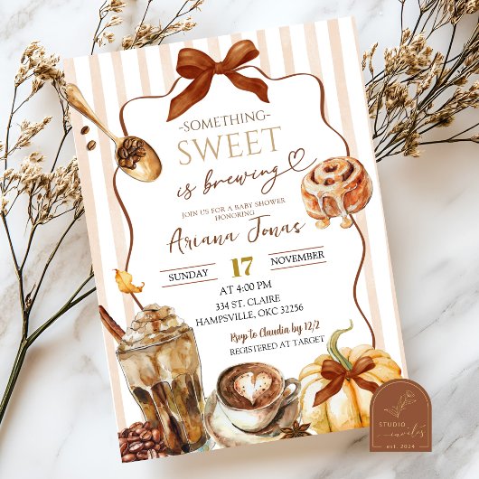 秋コーヒー何か甘いものは赤ちゃんシャワーを醸造している 招待状