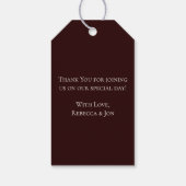 秋ゴシック結婚ス素朴オレンジマルーン ギフトタグ (裏面)