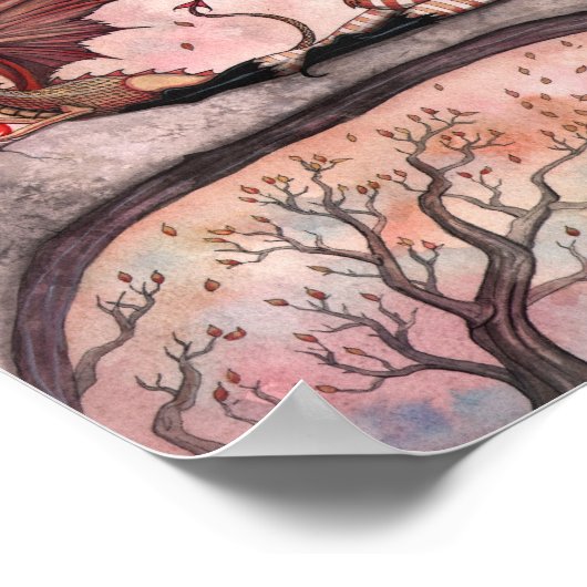 秋ゴシック風のドラゴン妖精ヴァンパイアのポスター ポスター (角)