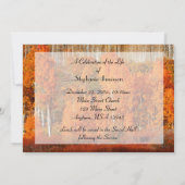 秋ゴールデンオレンジ《植物》アスペンお祝いオブライフ 招待状 (裏面)