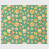 秋ゴールデンフラップスフローラシームレス誕生日 ラッピングペーパー (フラット)