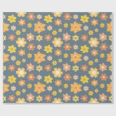 秋ゴールデンフラワーシームレス秋誕生日 ラッピングペーパー (フラット)