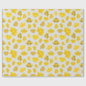 秋ゴールデンフラワーライトグレーシームレス誕生日 ラッピングペーパー (フラット)