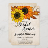 秋ゴールデン&オレンジブライダルシャワー 招待状 (正面/裏面)