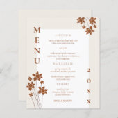 秋サイドフローラ結婚のディナーメニューカード (正面/裏面)