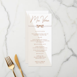 秋サイドフローラ結婚のディナーメニューカード メニュー