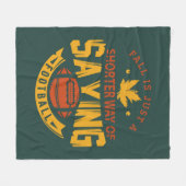 秋サッカーの短いことわざ フリースブランケット (正面(横))