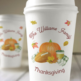 秋サッカーパンプキンラテ水彩 紙コップ