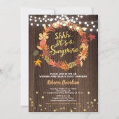 秋サプライズ結婚金ゴールドの記念日パーティー 招待状 (正面)