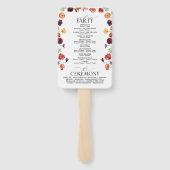 秋サマーガーデン燃えたオレンジ色の花プログラム ハンドファン (裏面)