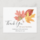 秋サンキューカードの作成 – ビジネスクライアント ポストカード (正面)