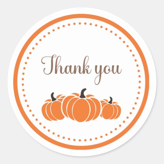 秋サンキューステッカー ラウンドシール (正面)