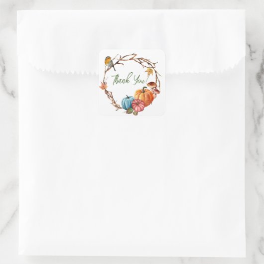 秋サンキューユー封筒用シール スクエアシール (バッグ)