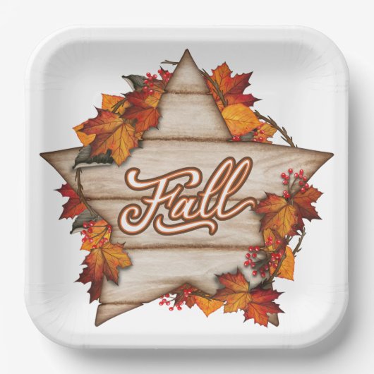 秋サンクスギビング秋ハーベストカボキンスパイスおもしろい ペーパープレート (正面)