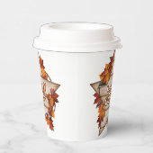 秋サンクスギビング秋ハーベストカボキンスパイスおもしろい 紙コップ (右)