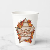 秋サンクスギビング秋ハーベストカボキンスパイスおもしろい 紙コップ (裏面)