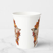 秋サンクスギビング秋ハーベストカボキンスパイスおもしろい 紙コップ (右)