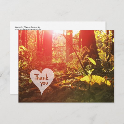 秋サンシャインフォレストハートサンキューハガキ ポストカード (正面/裏面)