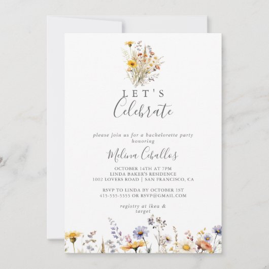秋サンシャインワイルドフラワー祝ズパーティー 招待状 (正面)