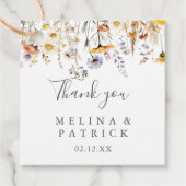 秋サンシャインワイルドフラワー結婚式の引き出物ラベル フェイバータグ (正面)